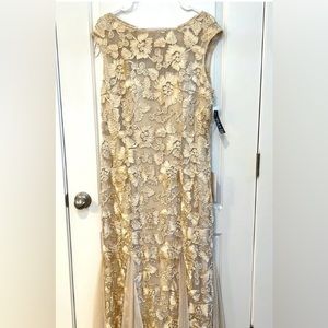 Alex Evenings champagne gown. Size 16.  Earrings included at no cost!!